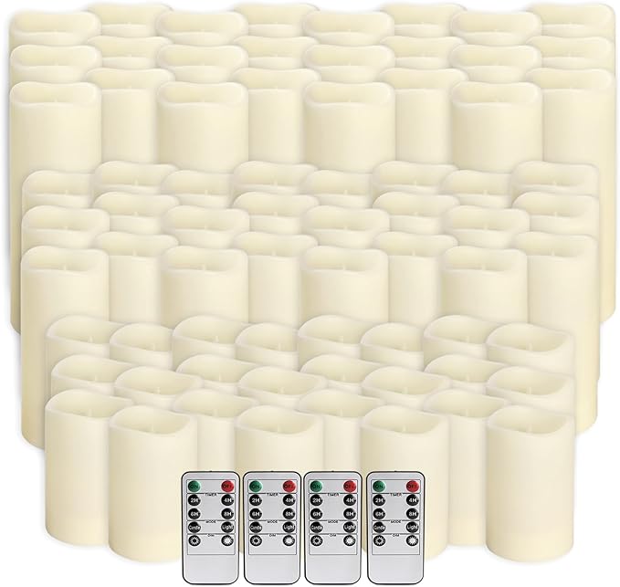 144-Pack LED Flameless Candles with Remote Control for Home and Special Occasions (Three Sizes)