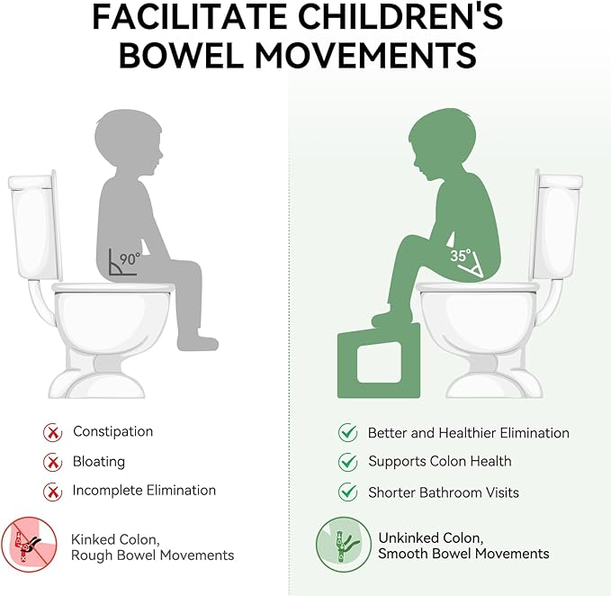 AmazerBath Toilet Stool for Toddler Potty Training, 3-in-1 Sturdy Bamboo One Step Squat Poop Foot Stool, Non-Slip Baby & Kids Potty Step Stool for Bathroom Sink, Kitchen Counter, Bedroom, Closet, 9"