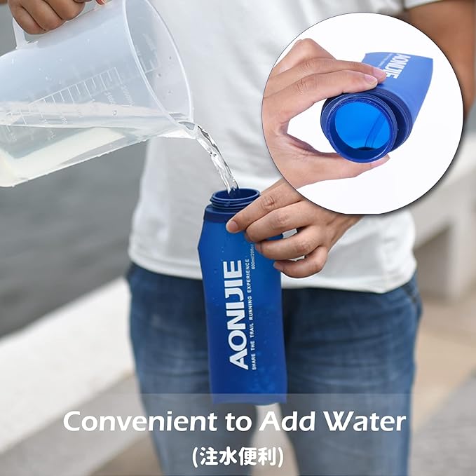 Azarxis Hydration Soft Flask 350ml 600 ml Running Water Bottle 2 Pack for Running Hiking Cycling (350ml - 2 Pack)