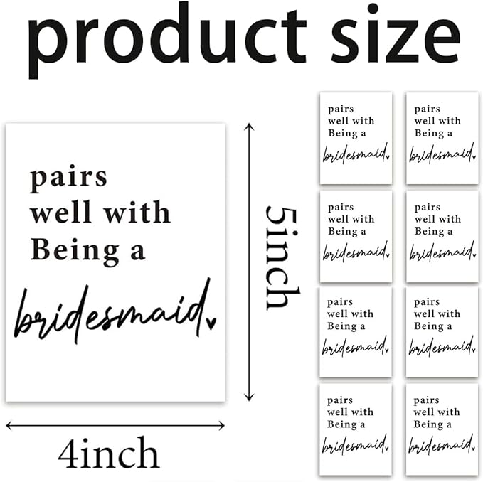 24Pcs Bridesmaid Wine Labels, Bridesmaid Maid of Honor Proposal Gifts Bridal Shower Gifts, Will You Be My Bridesmaid Wine Bottle Stickers, Pairs Well with being a Bridesmaid Wine Bottle Labels