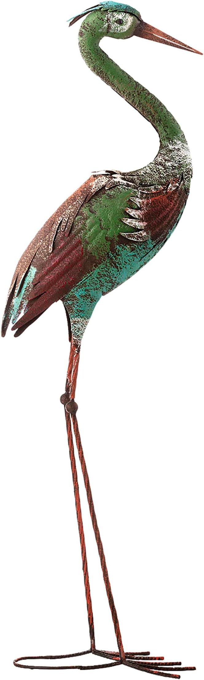 Alpine Corporation 40" Tall Outdoor Rustic Metal Crane Statue Yard Art Decoration