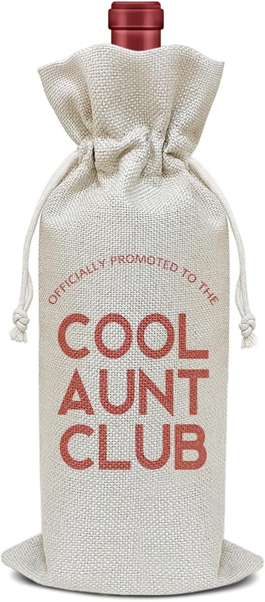 Aunt Wine Bag, Aunt Gift Birthday Gifts for Women Aunt Auntie Sister Bestie Friends, Party Favor Wine Champagne Gift Bag With Drawstring -08