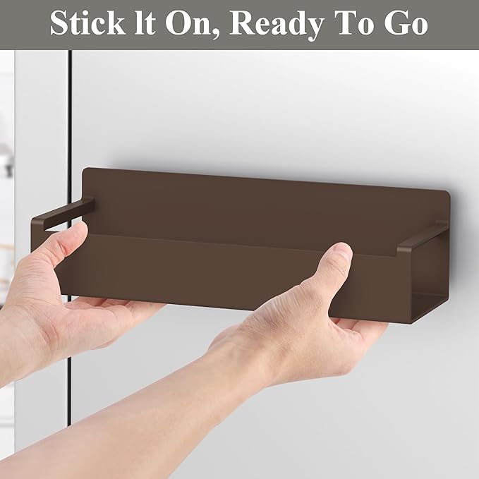 6 Pack Magnetic Spice Rack Organizer for Refrigerator and Oven, Brown Fridge Organizers and Storage for Kitchen