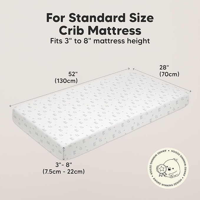 2-Pack Organic Crib Sheets for Boys, Girls - Jersey Fitted Crib Sheet, Baby Crib Sheets Neutral, Crib Mattress Sheet, Cotton Crib Sheets, Breathable Crib Sheet, Baby Mattress Sheets (Excavation)