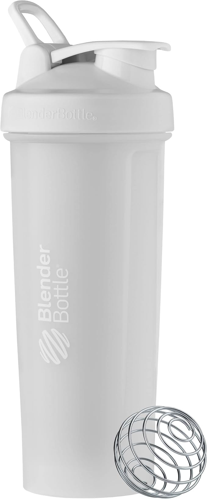BlenderBottle Classic V2 Shaker Bottle Perfect for Protein Shakes and Pre Workout, 32-Ounce, White