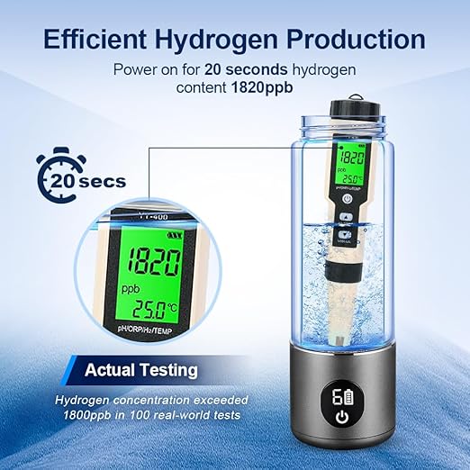 BAVAP Hydrogen Water Bottle 14.1oz Hydrogen Water Bottle Hydrogen Hydro Water Bottle 3-in-1 functionality pro Hydrogen Water Generator hydrolify,Hydrogen Water Bottle Generator (Smart 400/ML)