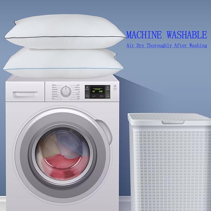 Bed Pillows for Sleeping - Pillows Standard Size Set of 4 Cooling Luxury Hotel Quality Pillow with Premium Plush Soft Down Alternative Fill for Side Back or Stomach Sleepers