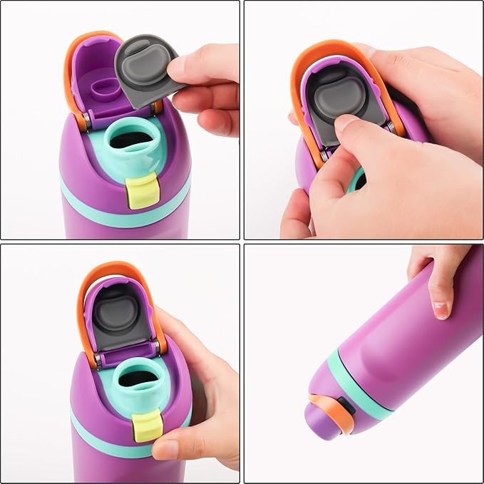 3pcs Replacement Stopper Compatible with Owala Freesip 19/24/25/32/40oz, with 3pcs Silicone Seal Lid Sealing Rings, Anti Leak Water Bottle Top Cap Lid Ring Mouthpiece Parts for Owala Accessories