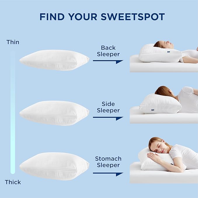 Bedsure Pillows Set of 2 - Fluffy & Soft Adjustable Layer Queen Pillows with Cotton Cover, Luxury Bed Pillows for Sleeping, Firm Pillows for Side, Back, Stomach Sleepers (1, Queen)