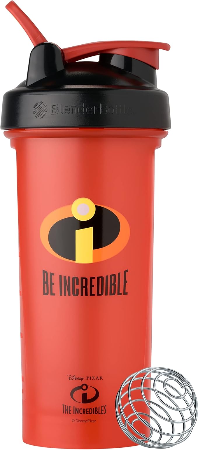 BlenderBottle Pixar Classic V2 Shaker Bottle Perfect for Protein Shakes and Pre Workout, 28-Ounce, The Incredibles
