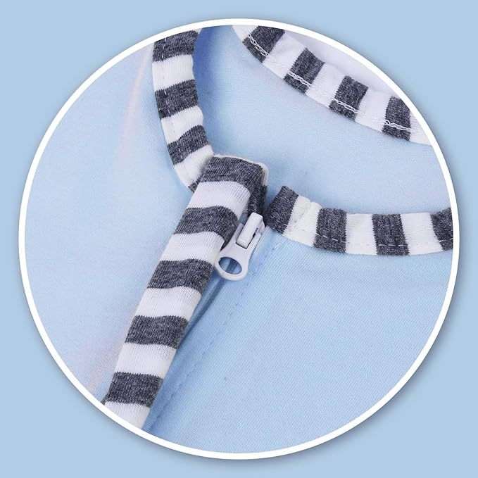 Baby Blanket Sack with Arms Free Design,Transition to Arms Free Wearable for Newborn Girl and Boy, Large 6-9Months, Blue Color