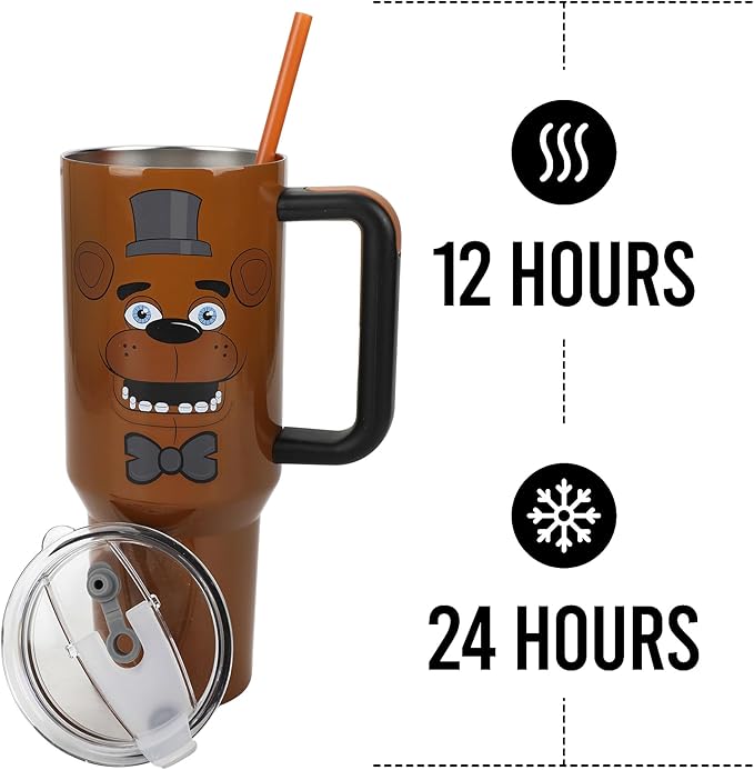 Bioworld Five Nights at Freddy's Freddy Fazbear 40 Oz Stainless Steel Tumbler