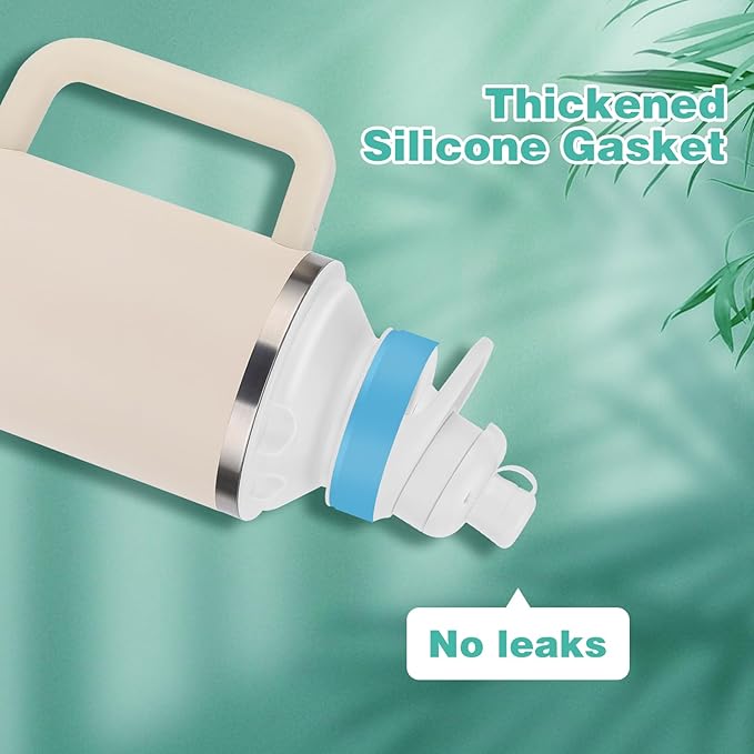 Bottle Adapter for Stanley Cup 40oz to Cirkul, Lid Cap Converter Accessories, Cirkul Stanley Adapter BPA Free Plastic, Food Grade Silicone Fits for Stanley Water Bottles(White)