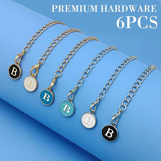 6PCS Letter Charm Accessories for Stanley Cup, Personalized Initial Letter Charms for Stanley Tumbler Handle Identification Letter Pendant Handle Decoration for Stanley Tumbler Charms (Letter B)