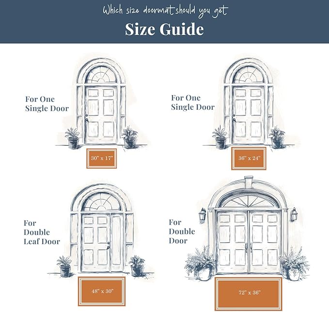 Barnyard Designs Natural Coco Coir Heavy Duty Backing Doormat - Large Cute Non-Slip Front Door Welcome Mat for Outside Entrance or Porch Entry, Brown (30x48, Paws)