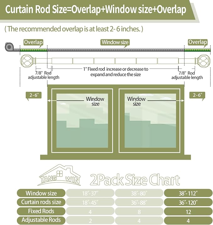 2 Pack Wood Curtain Rods for Windows 66 to 120 Inch,1 Inch Adjustable Curtain Rod Set,Heavy Duty Curtain Rods,Wooden Netted Texture Drapery Rods,Single Window Curtains Rods 66-120",Brown Wood