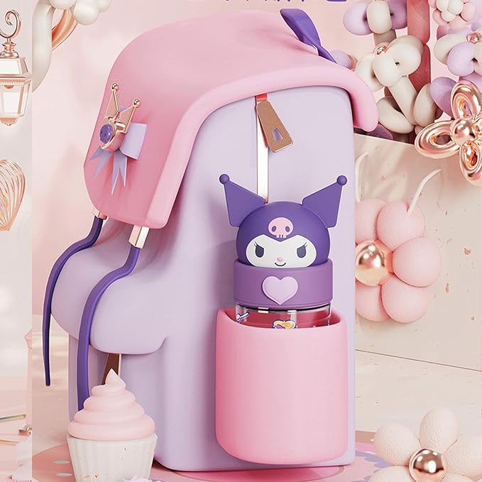 360ML/12.2OZ Cute Glass Water Bottle, Cute Portable Sports Leakproof Water Cup, Cute Glass Water Bottle for School, Camping,Traveling,Office,Car,Girls(Purple)