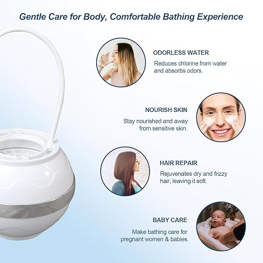 Bathtub Water Filter, Bath Ball Filter, Tub Filter for Bathtub, 8-Stage Bath Filter for Tub, 2500 Gallons of Filtration, Reduces Contaminants, Purify Bathwater for Healthier Hair&Skin, BPA Free