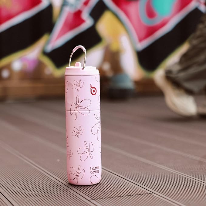 BOTTLE BOTTLE Insulated Water Bottle 24oz with Straw Lid and Handle for Sports Travel Gym Stainless Steel Water Bottles Double-Wall Vacuum Metal Thermos Bottles Leak Proof BPA-Free