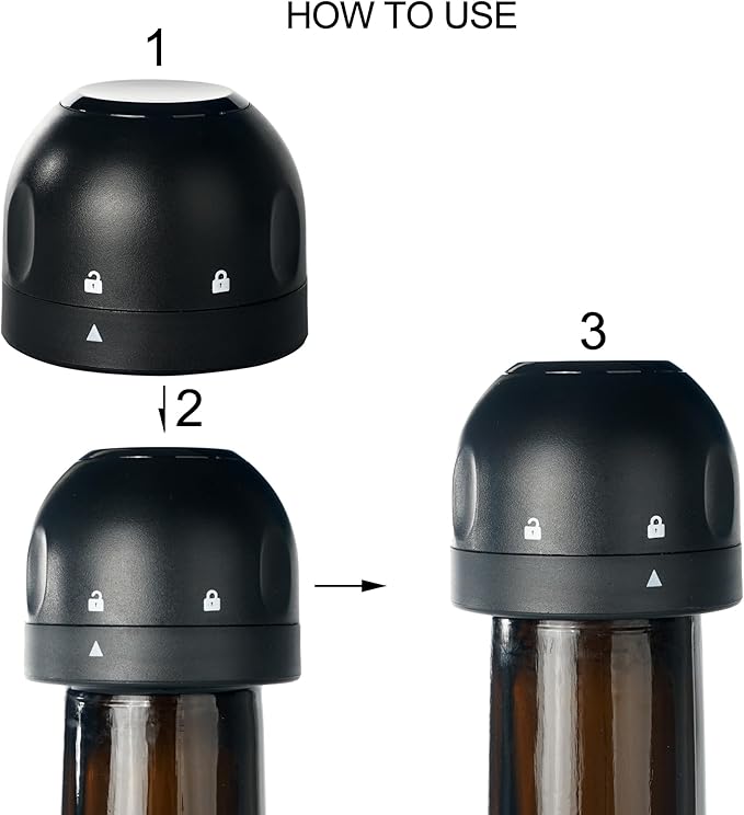 6PCS Wine Bottle Stoppers,4PCS wine stoppers+2PCS champagne stoppers，Wine Preserver, Wine Accessories, Black Silicone Small Wine Bottle Stoppers Corks