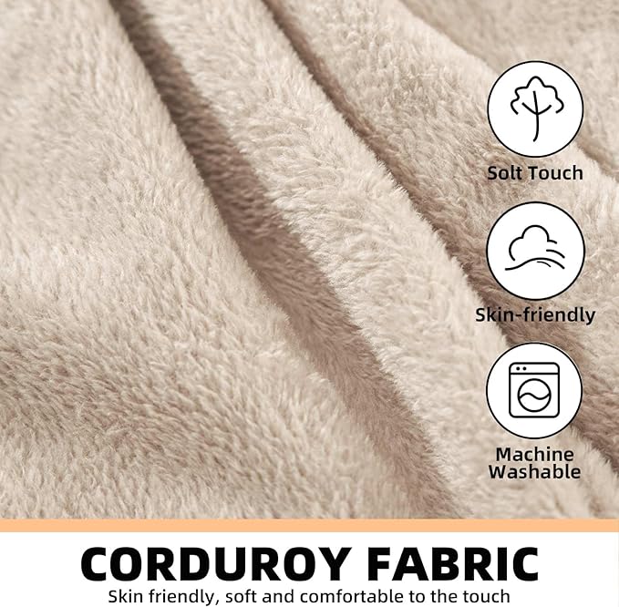 5FT，Big Bean Bag Chairs for Adults，Large beanbag with Filler Included，Memory Foam Material，Easy to Clean and Washable Corduroy Fabric，Suitable for Living Room and Bedroom (Apricot, 5 Foot)