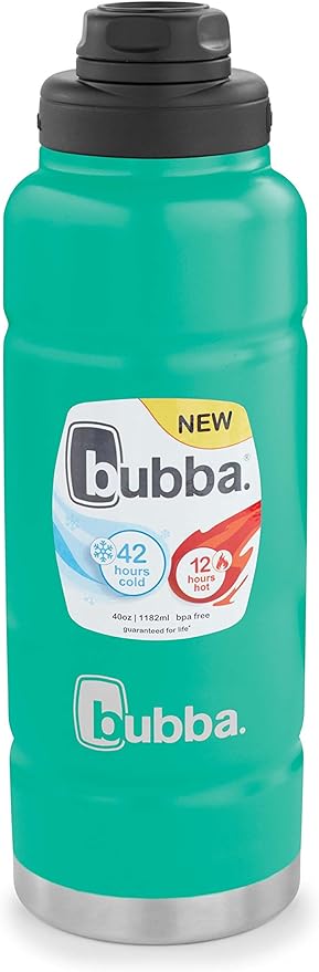 Bubba Trailblazer 40oz Vacuum-Insulated Stainless Steel Water Bottle with Leak-Proof Lid, Keeps Drinks Cold up to 38 Hours or Hot up to 10 Hours, Rock Candy