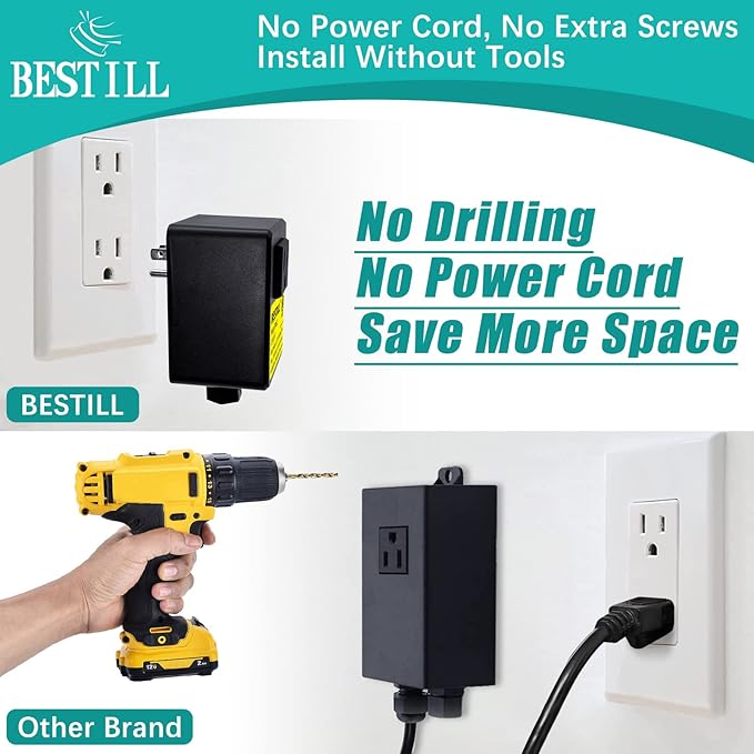 BESTILL Garbage Disposal Air Switch Kit - UL Listed, Cordless Sink Top Switch Button for Waste Disposer, 3.6" Long Push Button with Brass Cover, Brushed Nickel, Compatible with all Garbage Disposals