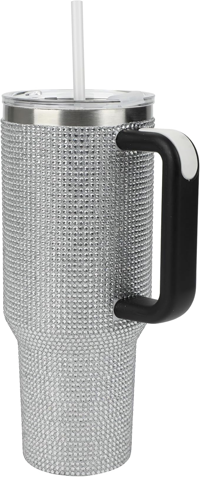 Bioworld Silver Rhinestone 40 Oz Stainless Steel Tumbler