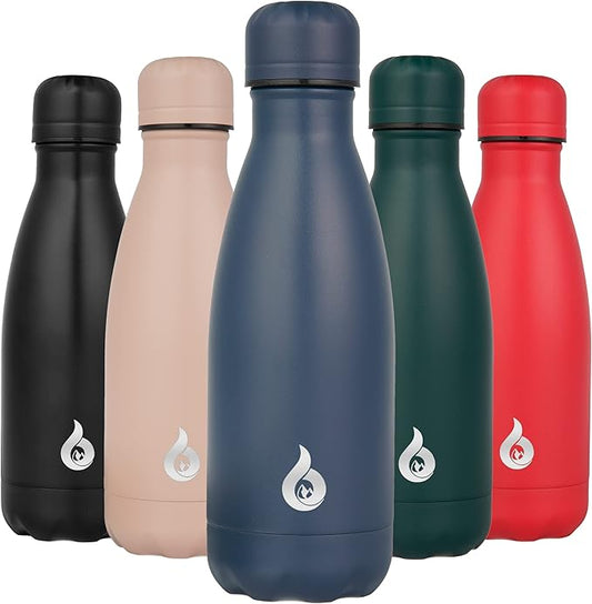 BJPKPK 12oz Water Bottle Stainless Steel Water Bottles Insulated Metal Water Bottle For Travel,Navy Blue