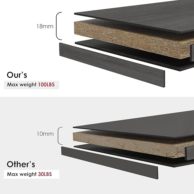 Bookshelf, Open Modern Bookshelf, 4 Shelf Bookcase with Freestanding Display Storage, Wooden Book Shelf for Bedroom, Living Room, Dinning Room, Office, 48 Inch, Gray