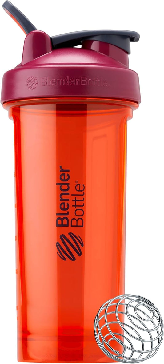 BlenderBottle Shaker Bottle Pro Series Perfect for Protein Shakes and Pre Workout, 28-Ounce, Full-Color Coral