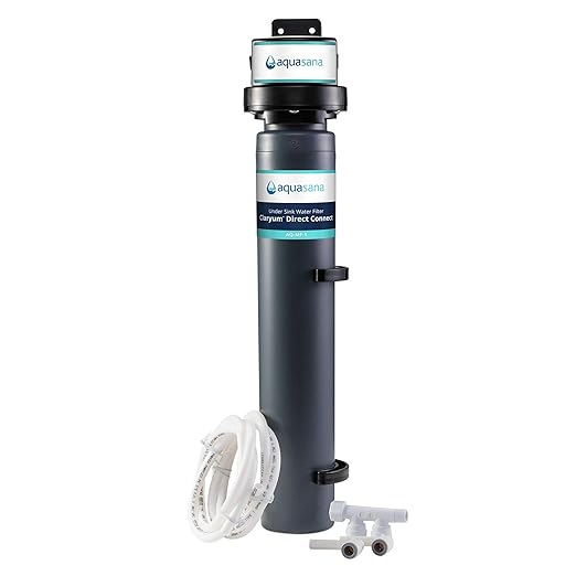 Aquasana Water Filter for Sink Faucet | Reduces 99% of 78 Contaminants Including Chlorine & Lead from Tap Water | Under Sink Filtration | Claryum Direct Connect | AQ-MF-1
