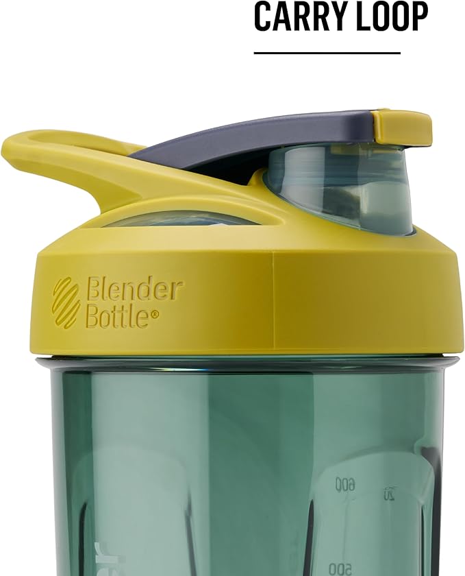 BlenderBottle Strada Shaker Cup Perfect for Protein Shakes and Pre Workout, 28-Ounce, Yellow