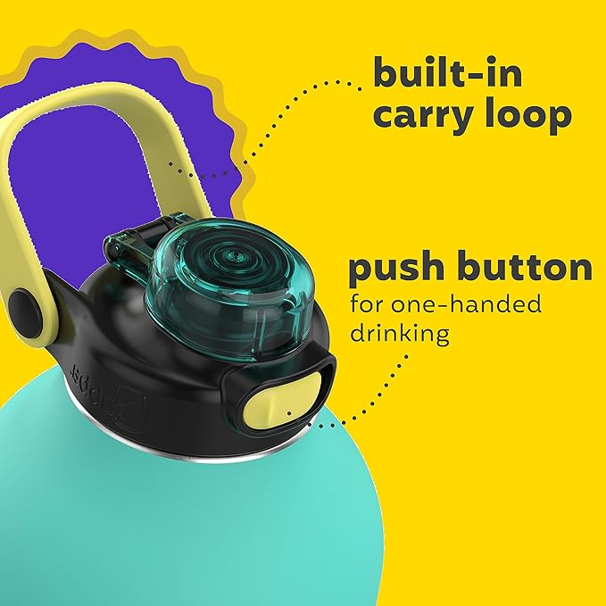 Bubba Radiant Stainless Steel Simple-Lid Rubberized Water Bottle, Island Teal, 64oz.