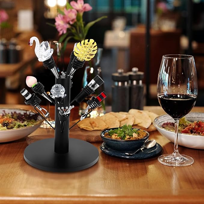 Bottle Stopper Holder, Wine Bottle Stopper Display Rack, 12 Slot Bottle Stopper Display, Tabletop Wine Bottle Stopper Holder Display Stand for Stoppers with A Diameter Greater Than 0.79 Inches