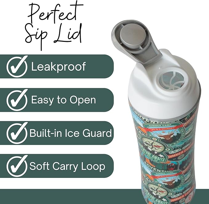 Biddlebee 24oz. BPA-Free Reusable Water Bottle with Wide-Mouth Chug Cap & Carry Handle | Perfect for Travel, Gym, School & Work | Proudly Made in USA | Cupholder Friendly, Fits in Backpack Pockets