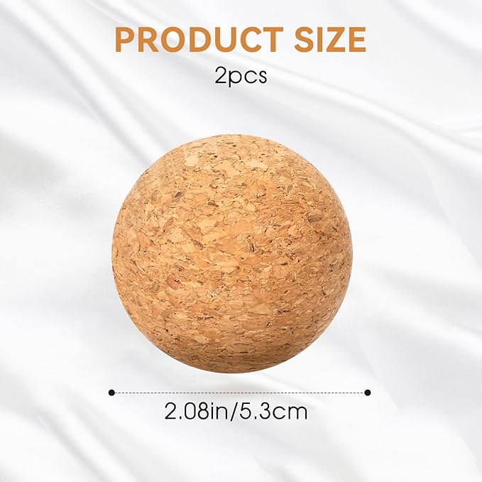 2 Pieces Decanter Stopper, Wine Cork Ball Wooden Cork Ball Stopper for Wine, 2 Inch/ 5.3 Cm Glass Decanter Cork Stopper, Decanter Carafe Bottle Replacement Ball Cork Glass Jar Decanter Ball Stopper