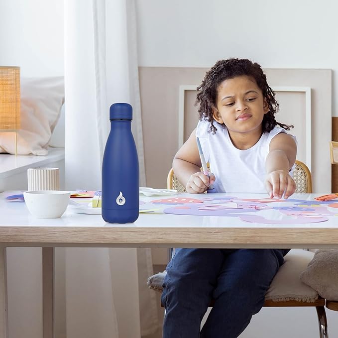 BJPKPK Insulated Water Bottle 12oz Stainless Steel Water Bottles For Travel Keep Cold And Hot,White