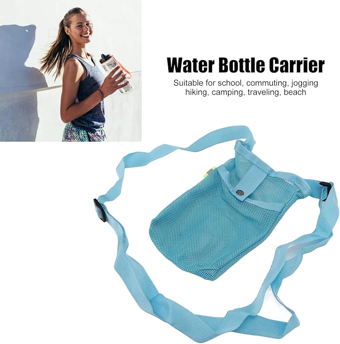 Alomejor Water Bottle Holder, 3Pcs Water Bottle Sling Portable Nylon Protective with Adjustable Shoulder Strap for Hiking Camping