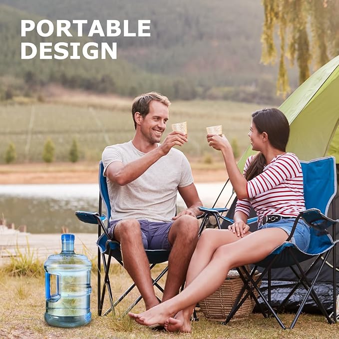 BESTonZON 1.3 Gallon Water Jug Jug 5L Plastic Crown Cap Reusable Water Bottle Container Water Storage Bucket Portable Water Kettle Camping Water Tank with Handle for Emergency