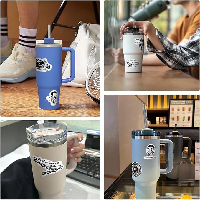 50Pcs Gothic Style Stickers Pack - Dark Aesthetic Vinyl Stickers, Easy to Apply, for Water Bottles, Laptops, Phones, Skateboards, Adults, Teens, Kids