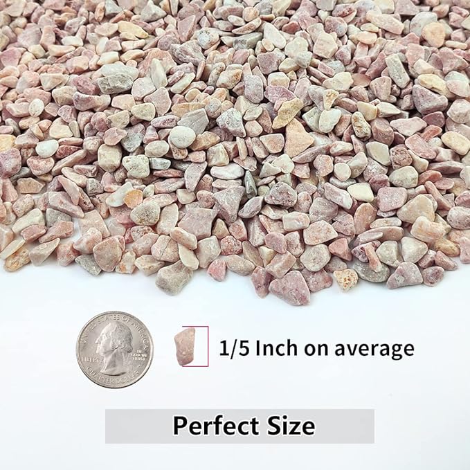 2LB Succulent and Cactus Gravel Pebbles, 1/5 Inch Natural Decorative Polished Stones, River Rocks for Plants, Vases, Aquariums, Terrarium and Outdoor Gardening,Peach