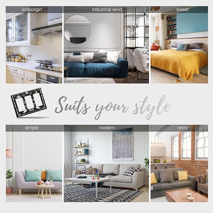 Black Witchy Skeleton Skull Gothic Sun Moon 3 Gang Rocker Novelty Light Switch Covers Decorative Unique Triple Outlet Wall Plate Cover Faceplate Decorative Switchplate GFCI for Kitchen