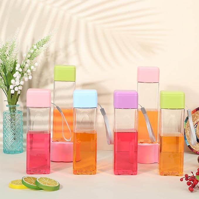 20 Pieces Water Bottle Bulk 17 oz Plastic Sports Water Bottles Reusable Leak Proof Portable Drink Bottles Large with Lid for Outdoor Fitness(Pink, Blue, Green, Purple)