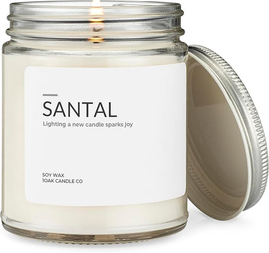 1OAK Soy Santal Candle (Santal) - Soy Wax Scented Candle - Candles for Home Scented - Long Burning Candles Premium - Hand-Poured (7oz.)