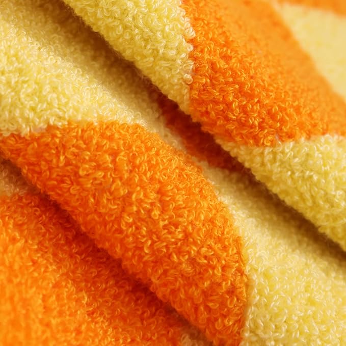 Alysheer Checkered Embroidered Decorative Throw Pillow Covers 18"x 18" Set of 2, Farmhouse Boho Orange Yellow Plaid Tufted Patterned Cotton Canvas Cushion Case for Sofa Couch Bed Living Room Outdoor