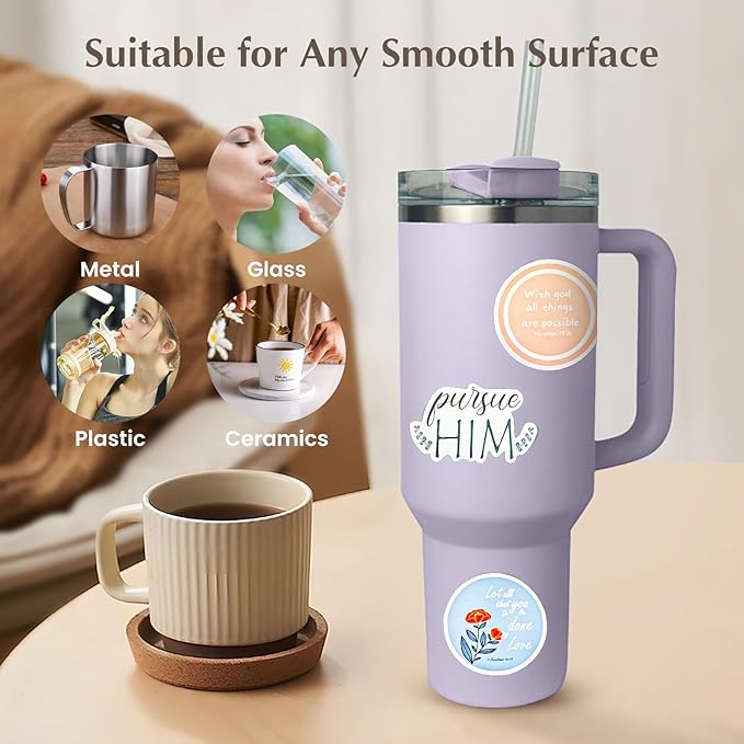 50Pcs Flower Stickers, Inspirational Retro Stickers for Tumbler Cup Water Bottle Laptop Phone Case Scrapbooking Skateboard Teens Aldult Kids