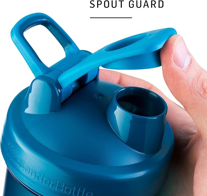 BlenderBottle Classic V2 Shaker Bottle Perfect for Protein Shakes and Pre Workout, 28-Ounce, Grey/Black, Black Shadow