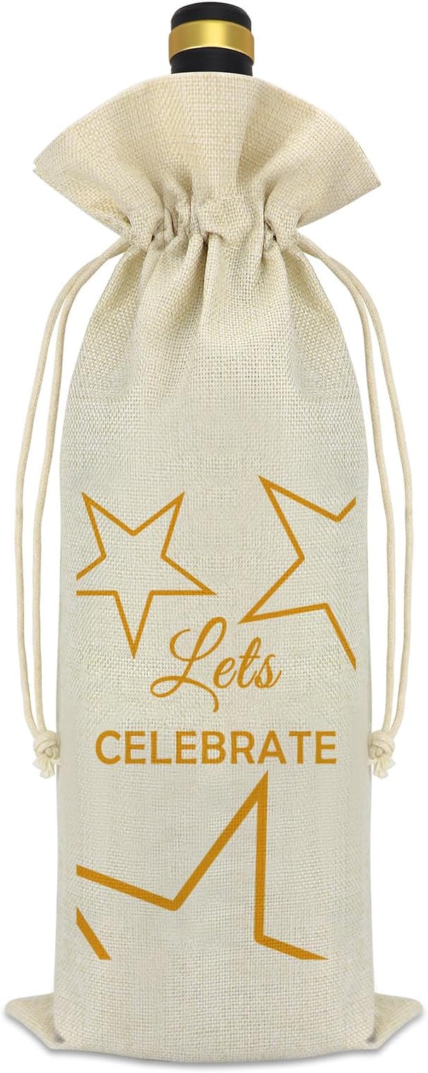 2024 Graduation Gifts Congratulations Gifts for Her Him Wine Bag Class Of 2024 Graduation Gifts Drawstring Burlap Reusable Wine Bottle Bag Graduation Gift for Daughter Son Niece Nephew Graduate Gifts