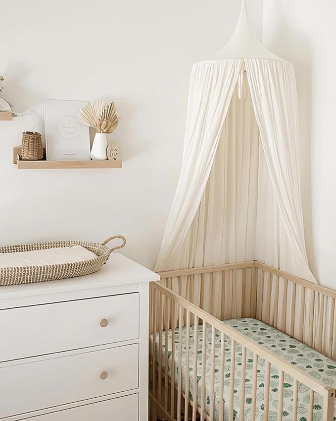 Blissful Diary Muslin Crib Sheets for Girl Boy, Boho Neutral Soft Cotton Baby Sheet for 52''x28'' Standard Crib Mattress, 2 Pack(Monstera&Dark Green)